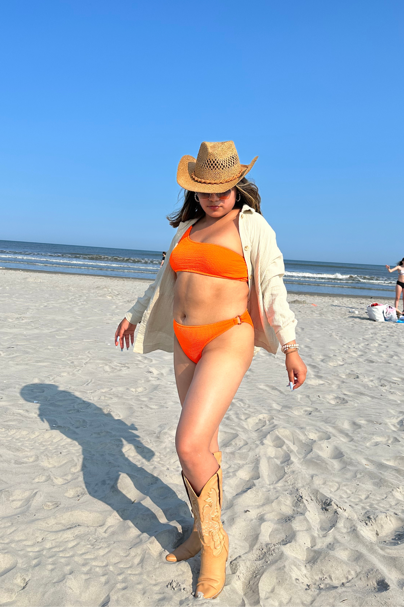 Orange Two Piece Ring Bikini Set