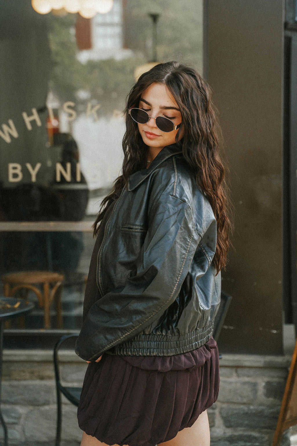 Mercer Faux Leather Jacket-Black