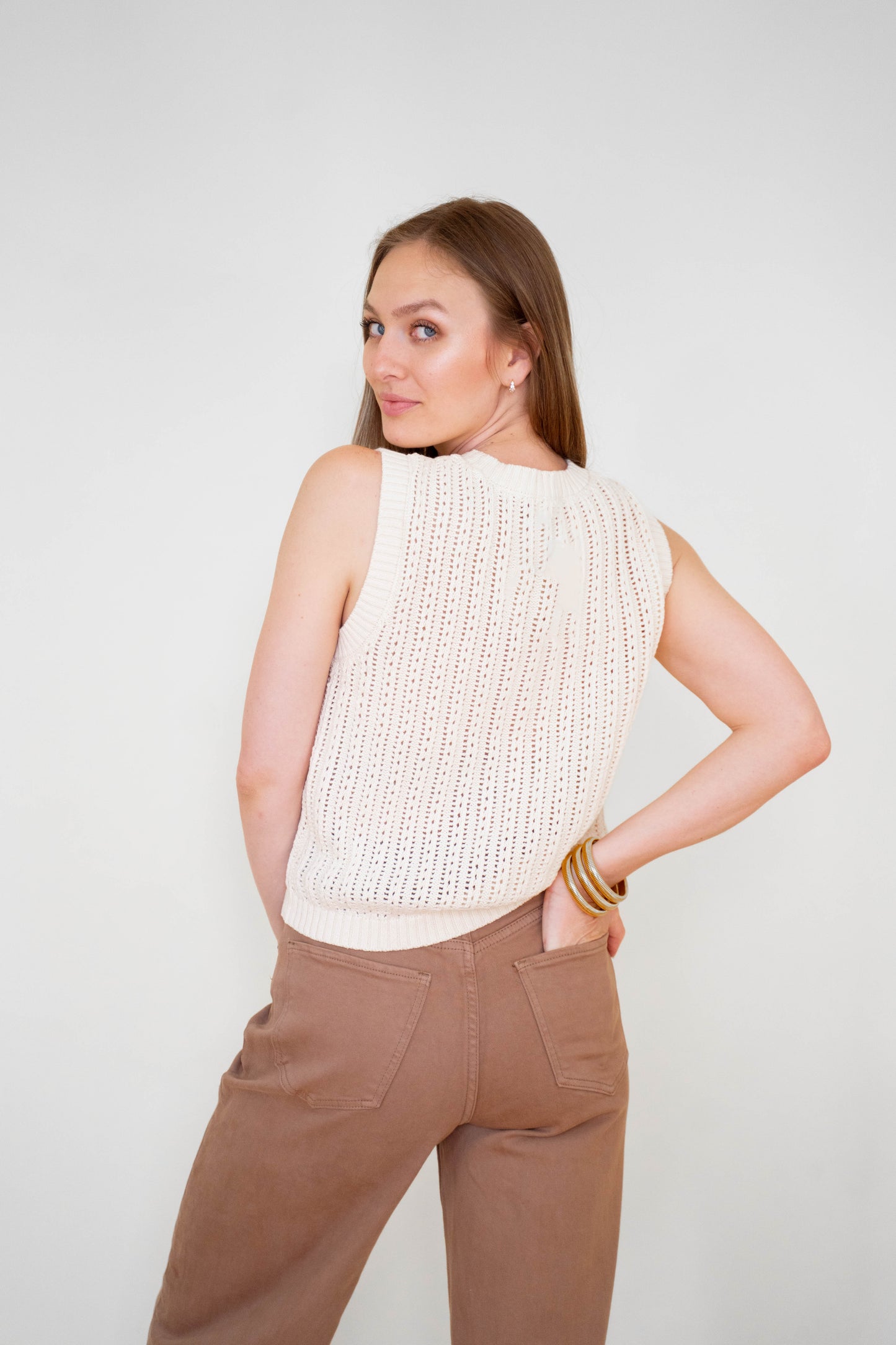 Crotchet Button Vest Top
