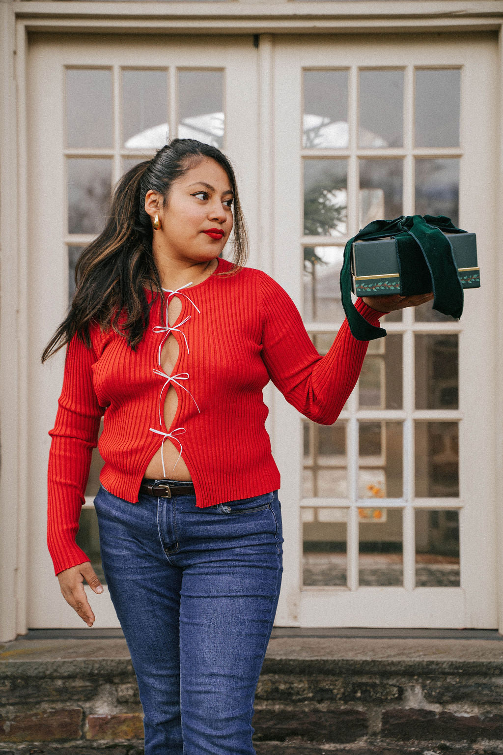 Alice Bow Cutout Top-Red – Coco & Coast