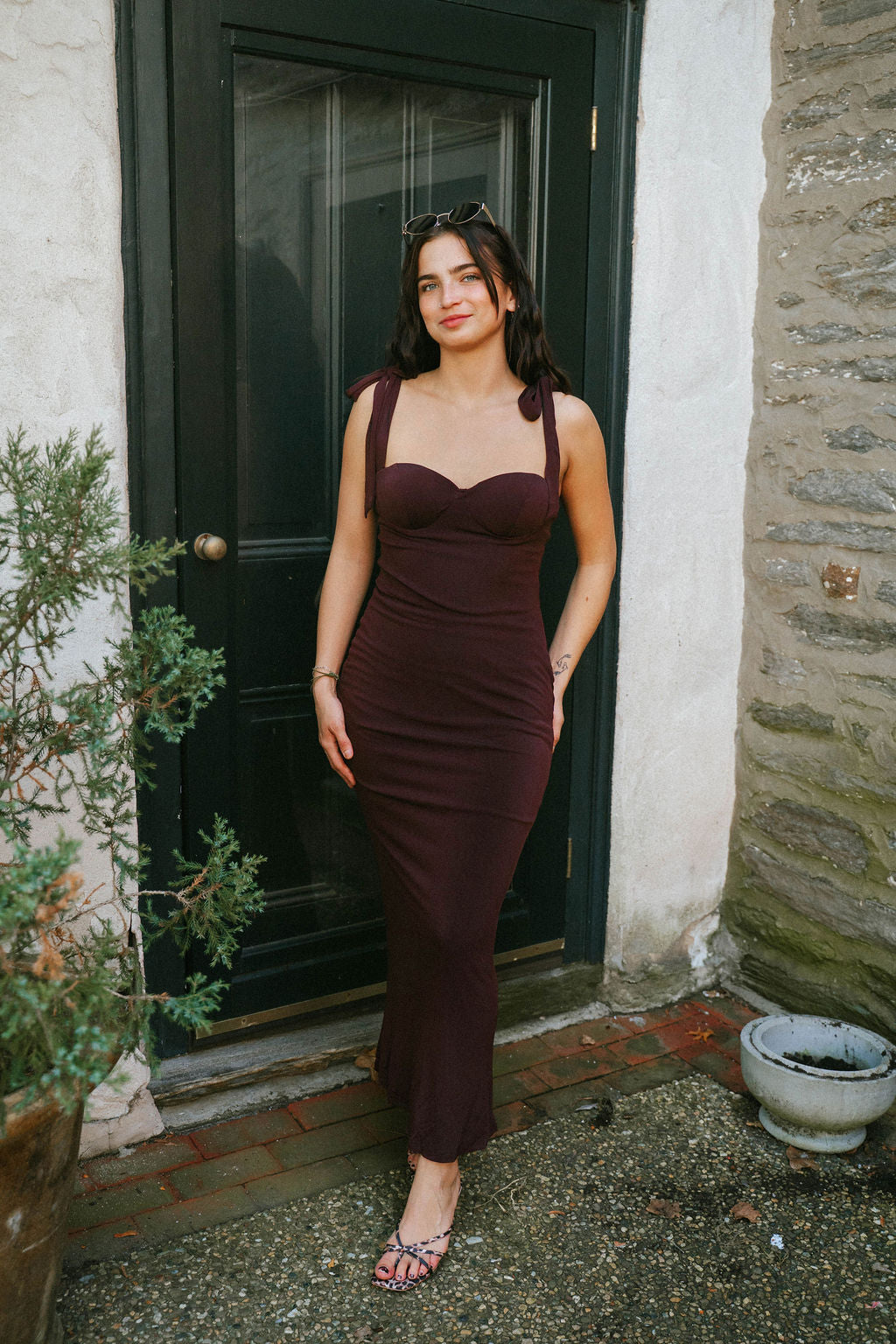 The Emilia Dress Chocolate | Tie-Shoulder Maxi | Coco & Coast Boutique X-Small The Emilia Dress Chocolate | Tie-Shoulder Maxi | Coco & Coast Boutique X-Small