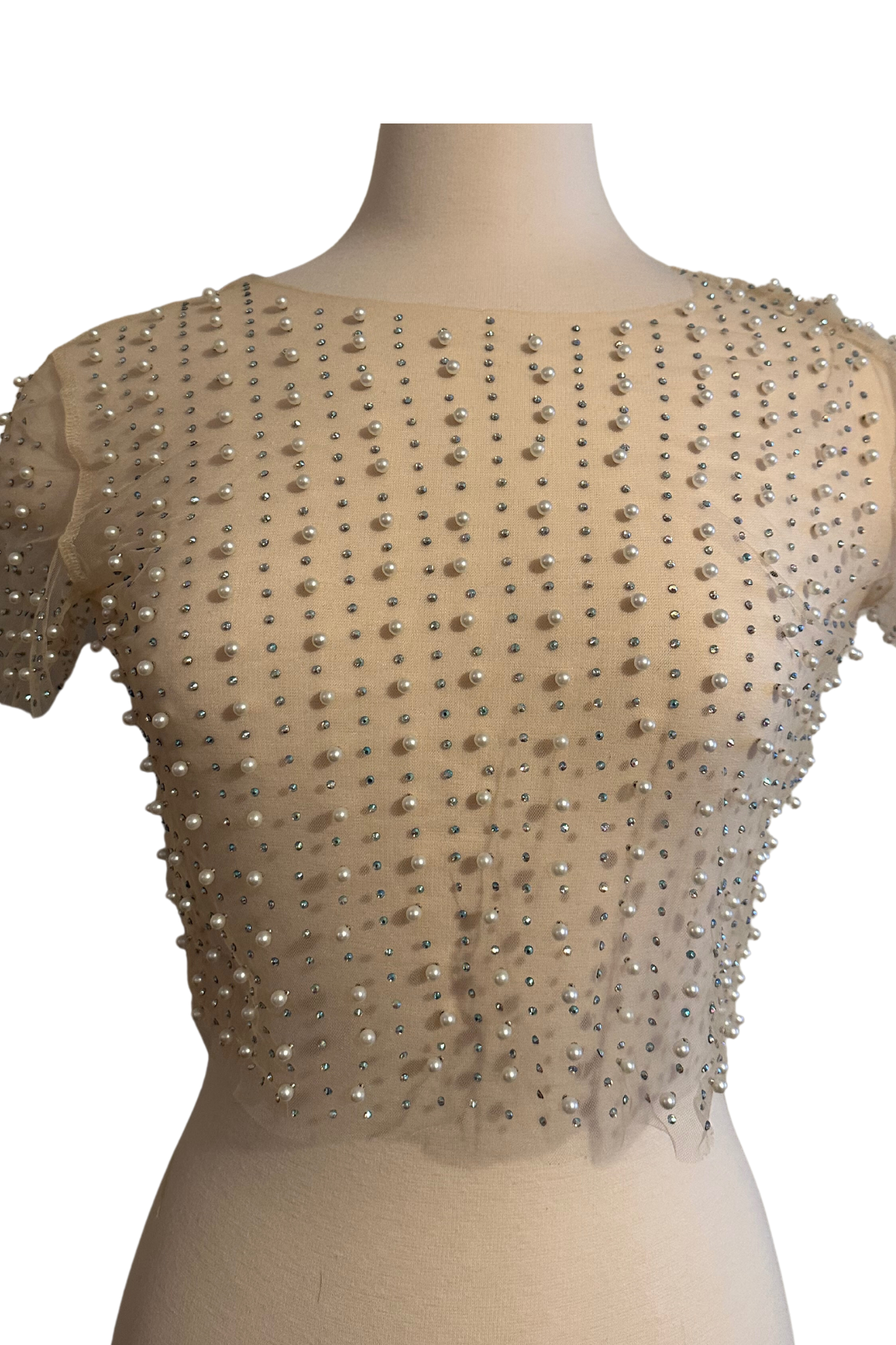 Sheer Pearl Embellished Top