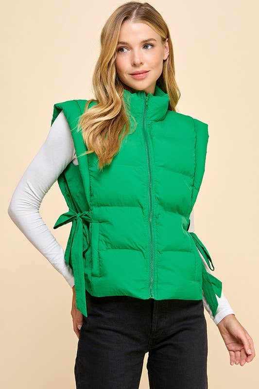 Kelly Green Puffer Vest