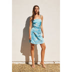 Ocean Ruched Mini Dress