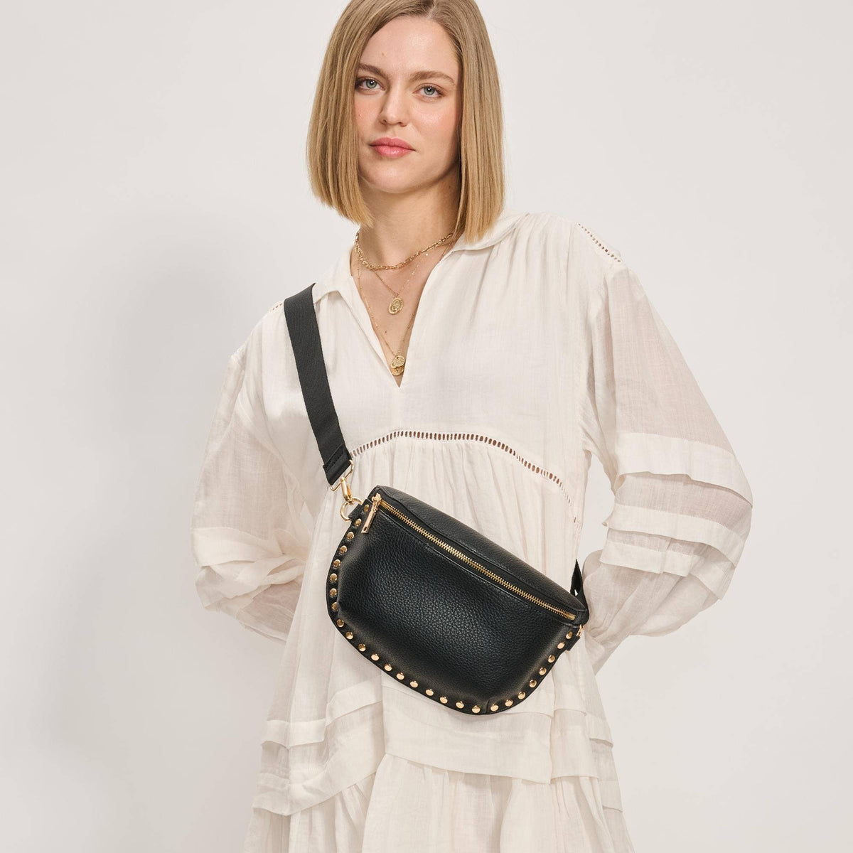 Rowan Studded Belt Bag — Black