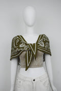 Paisley Knit Triangle Scarf Multi Wear Wrap