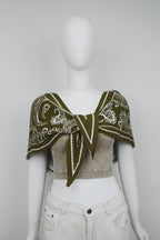 Paisley Knit Triangle Scarf Multi Wear Wrap