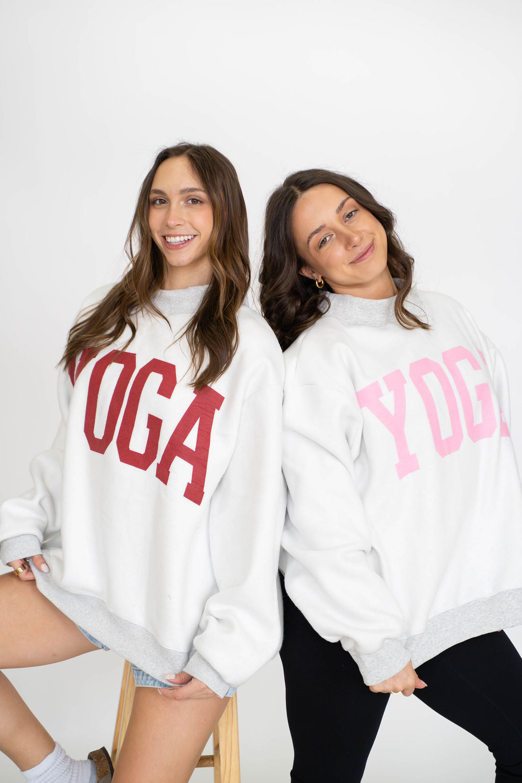 PILATES/YOGA Reversible Mockneck-Heather Grey/Pink