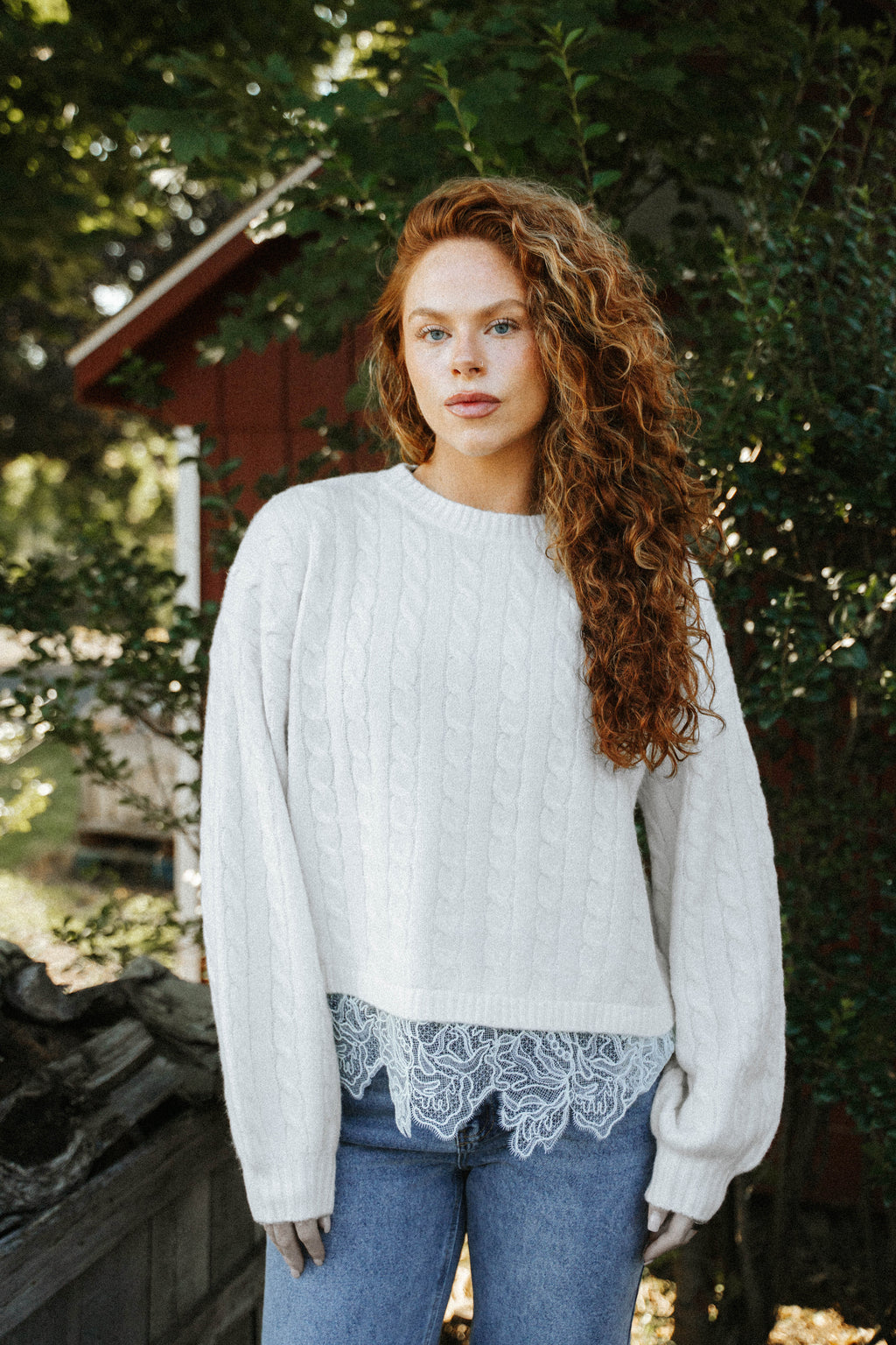 Eloise Lace Hem Sweater