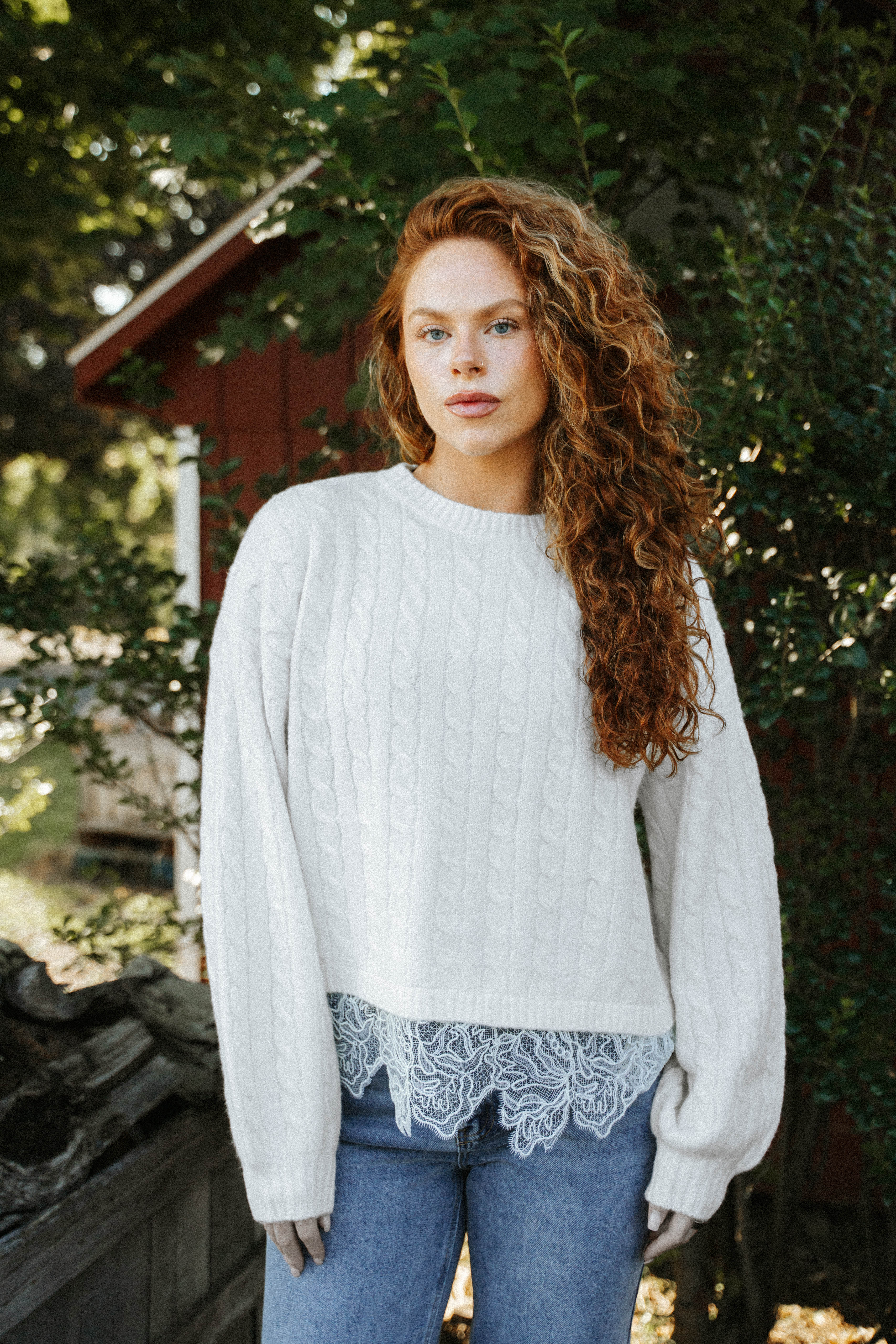 Eloise Lace Hem Sweater