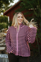Berry Mocha Zip-Up Sweater