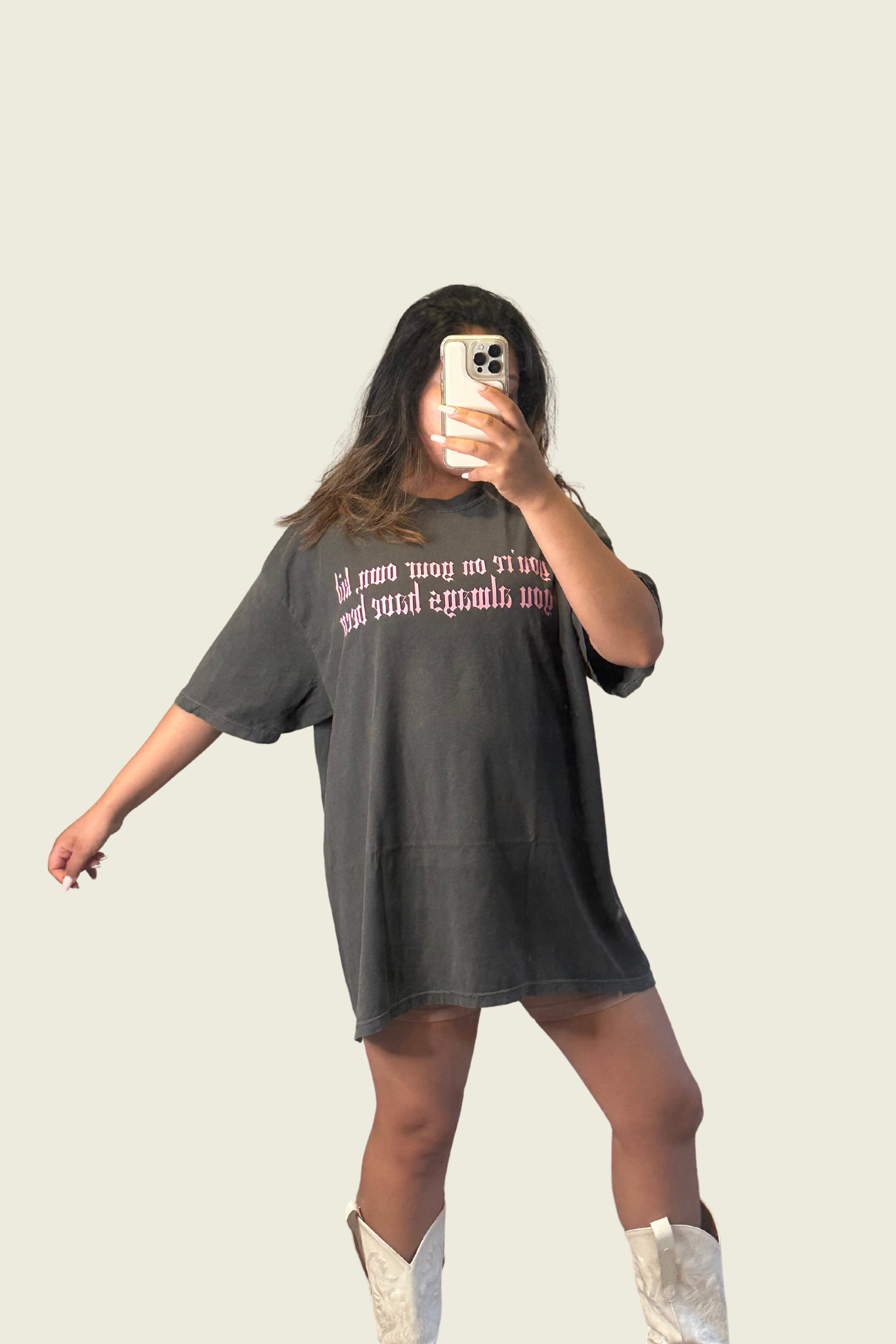 You're On Your Own Kid Oversized Charcoal T-Shirt
