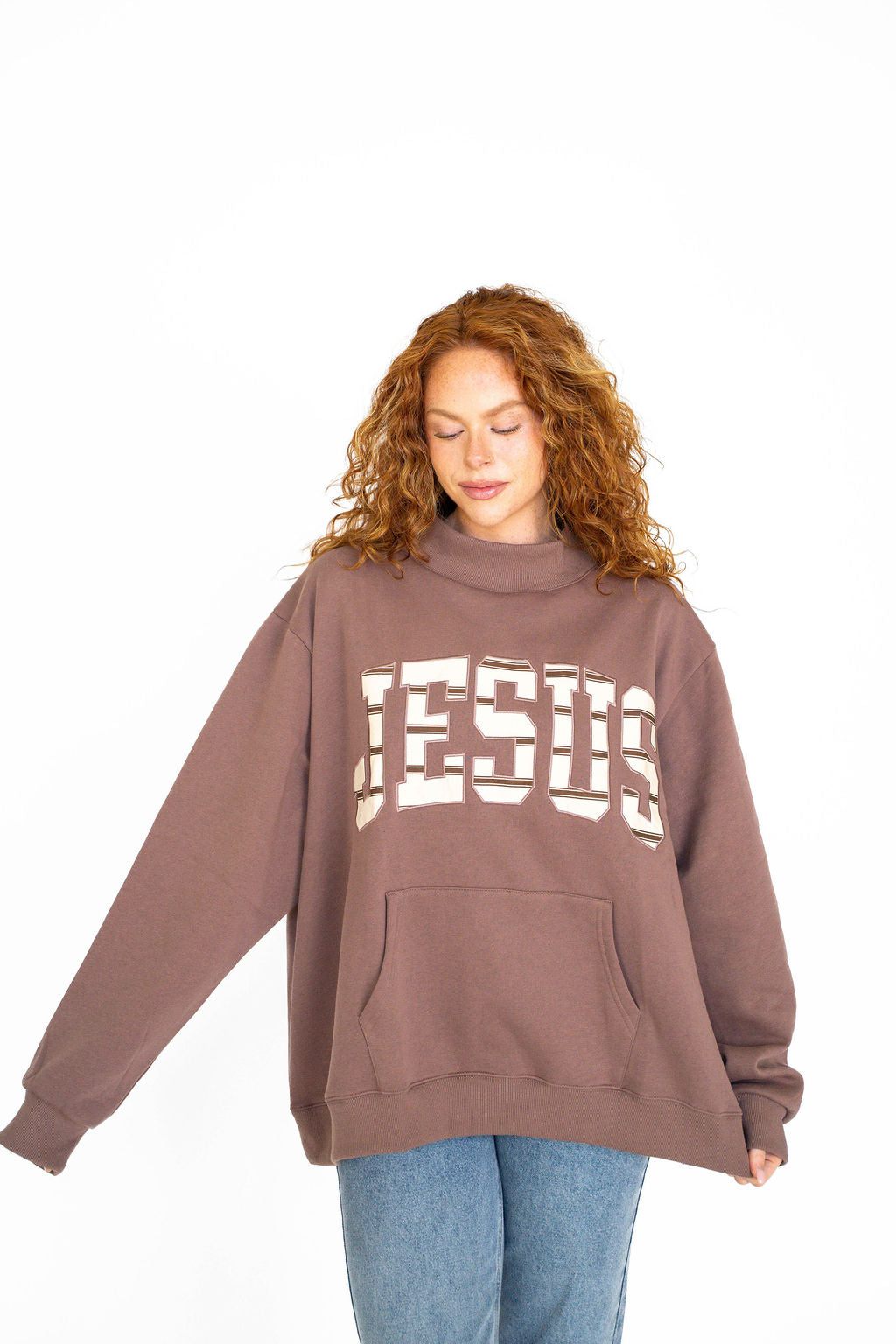 Jesus Stripe Pocket Mockneck