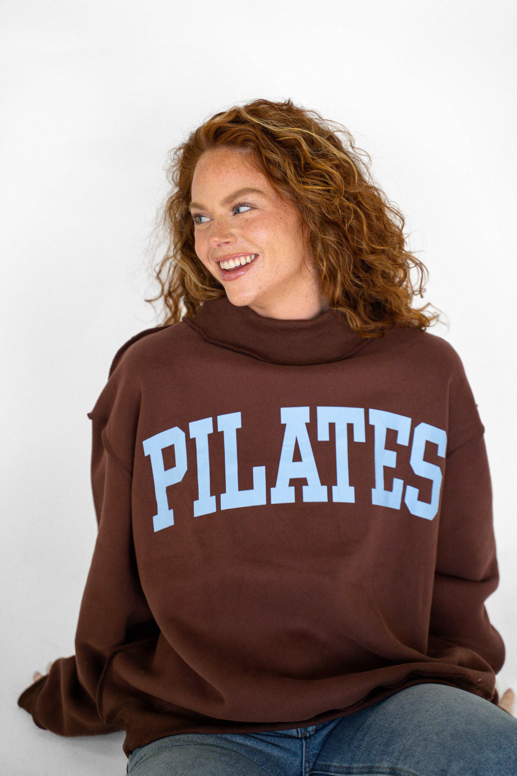 PILATES/YOGA Reversible Mockneck-CHOCOLATE /BLUE