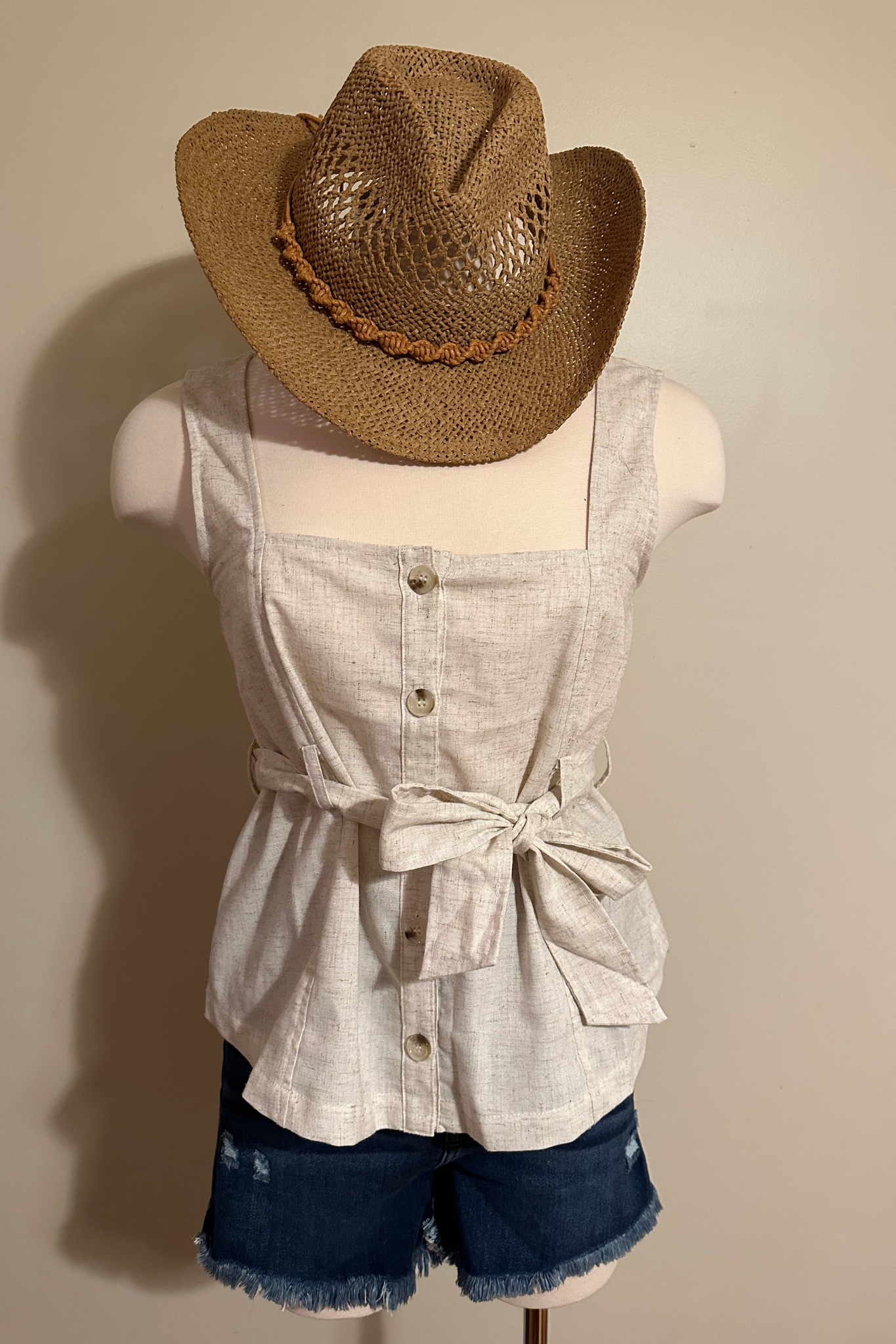 Cream Linen Top