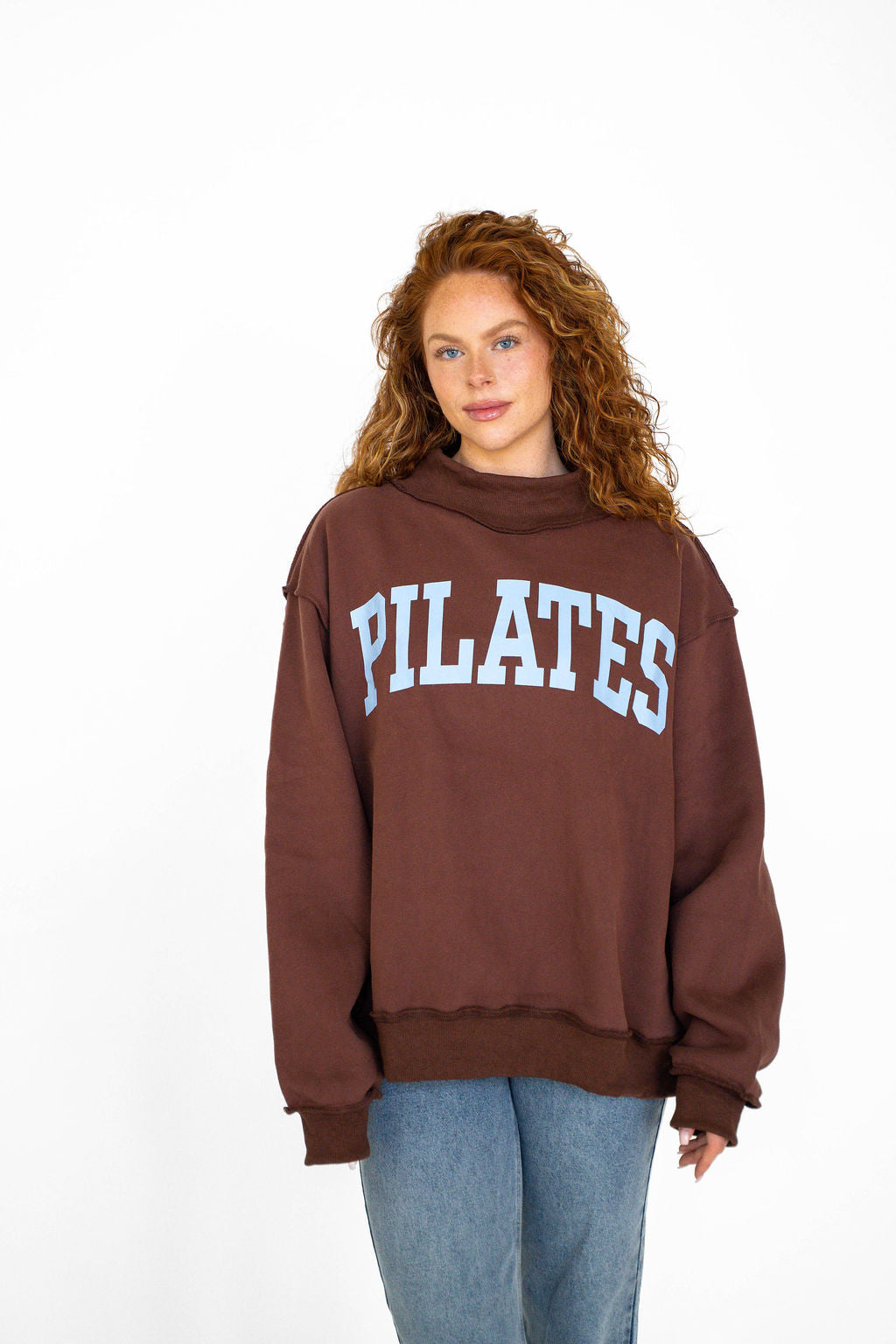 PILATES/YOGA Reversible Mockneck-CHOCOLATE /BLUE