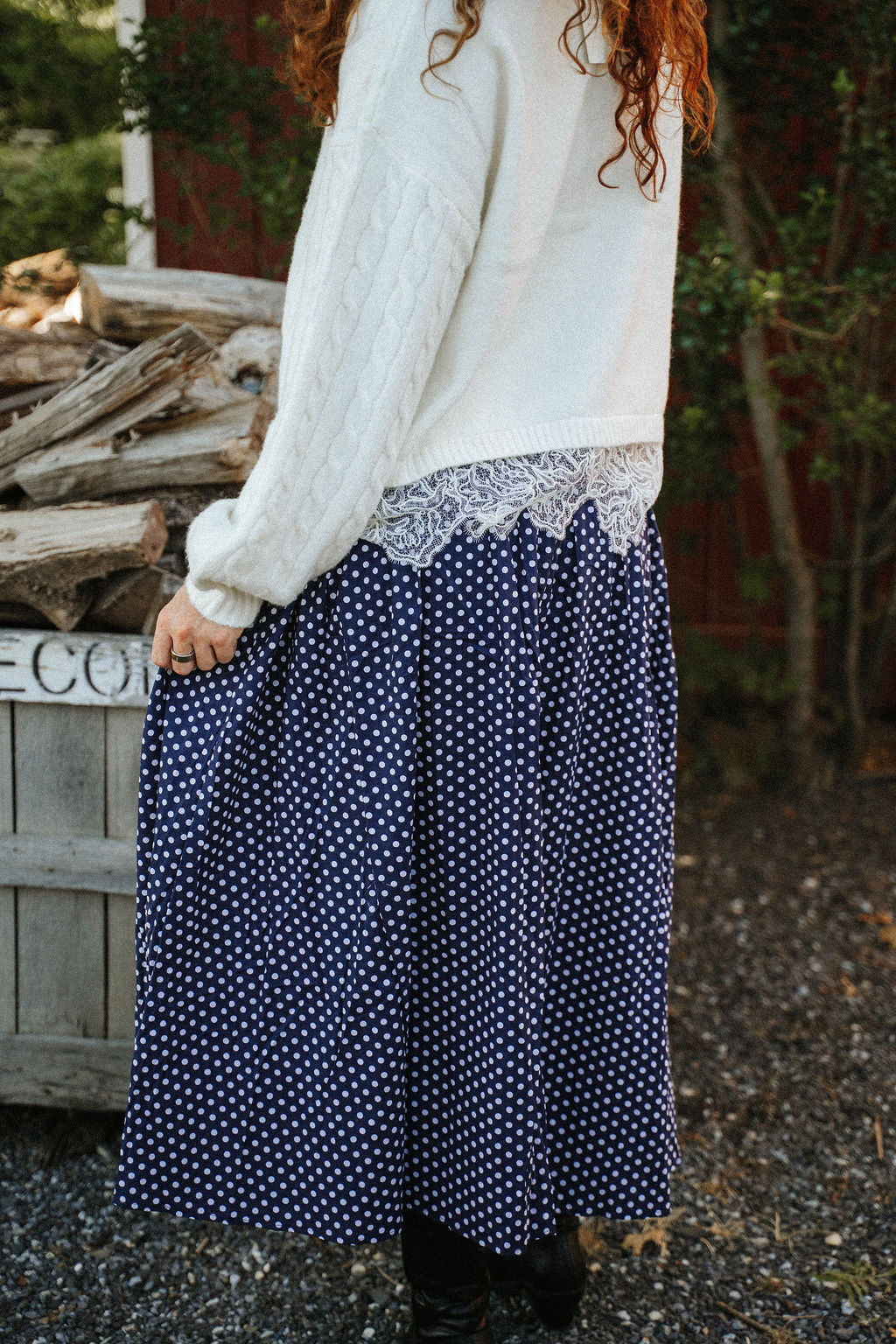 Main Street Polka Dot Maxi Skirt