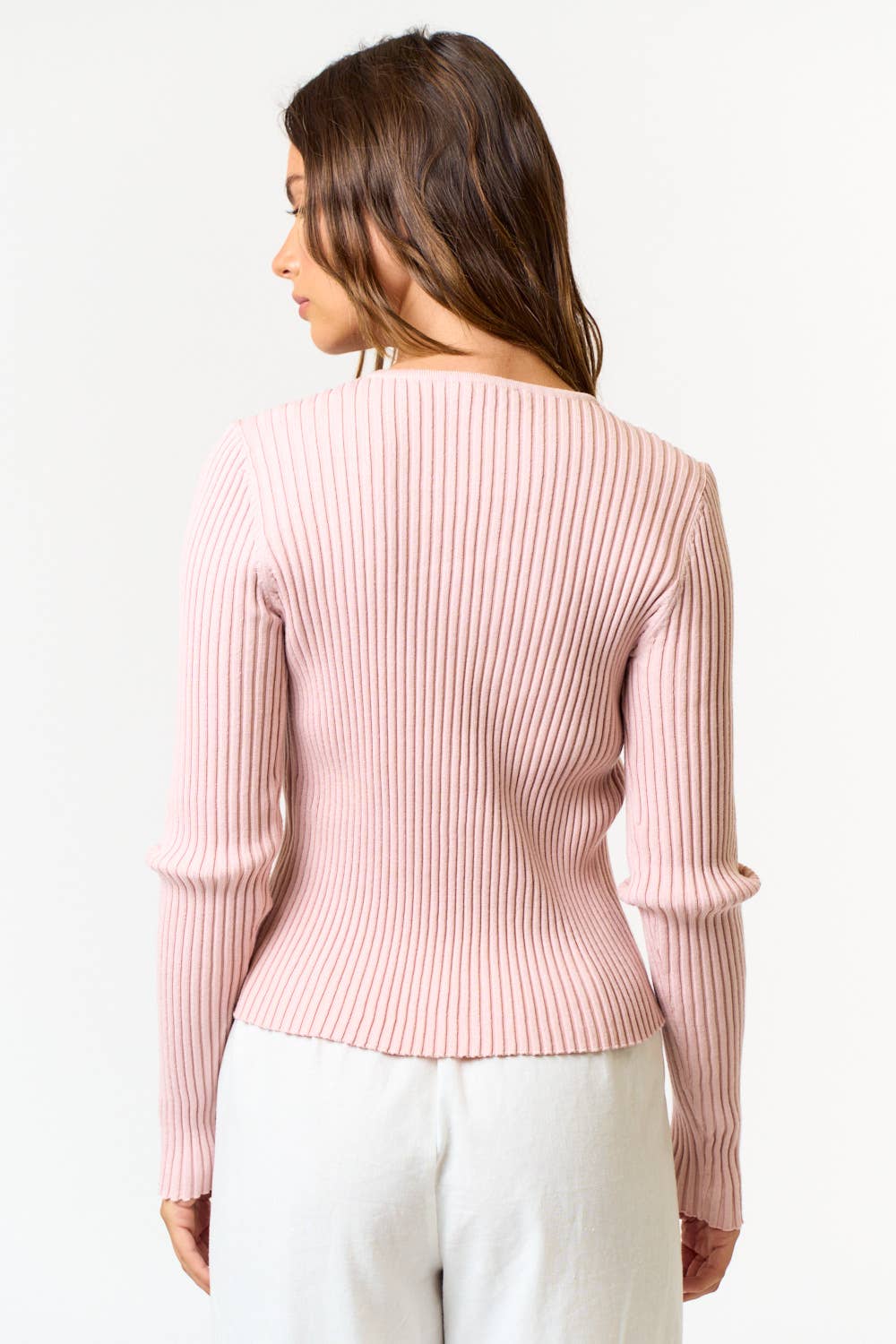 Alice Bow Cutout Top-Pink