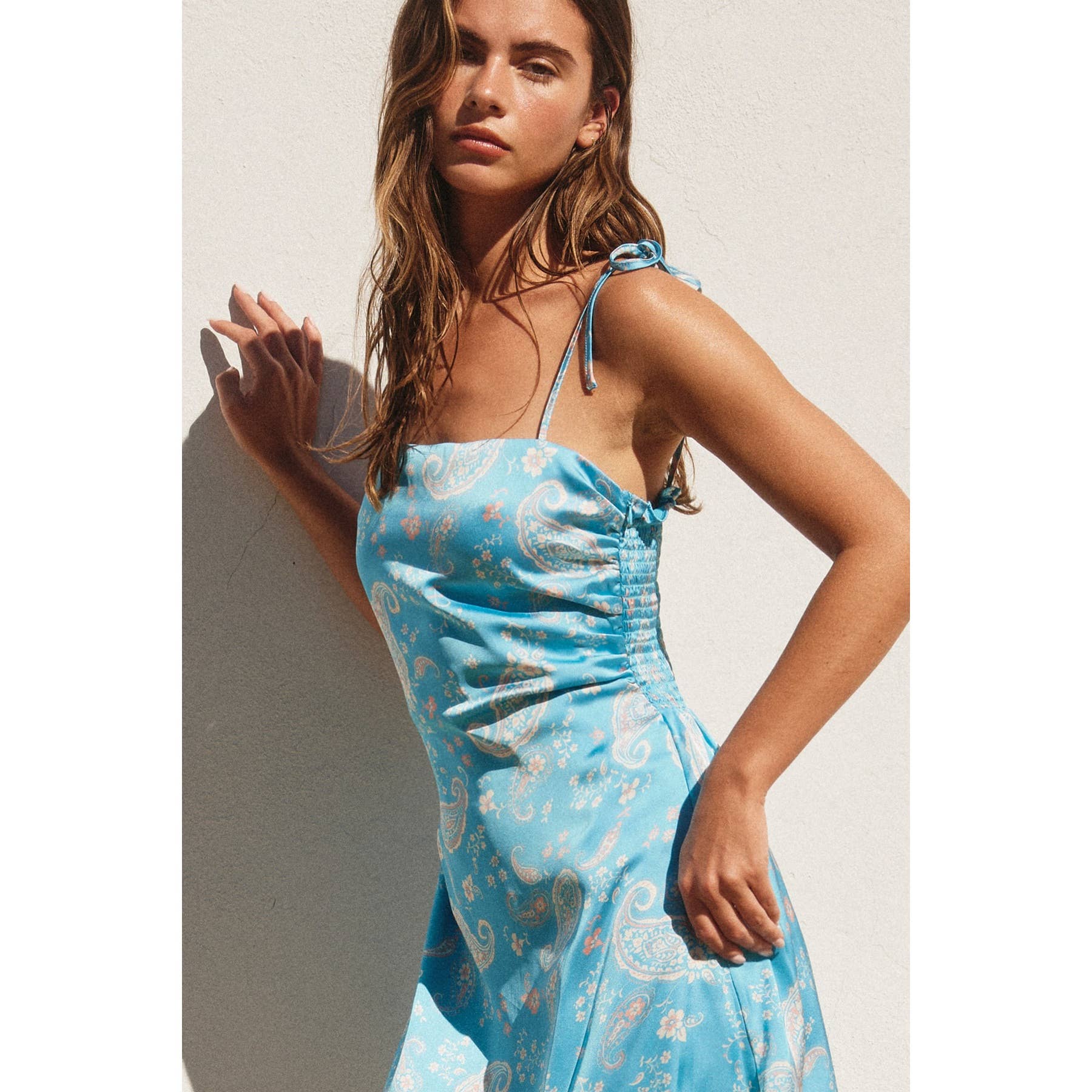 Ocean Ruched Mini Dress