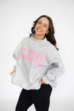 PILATES/YOGA Reversible Mockneck-Heather Grey/Pink
