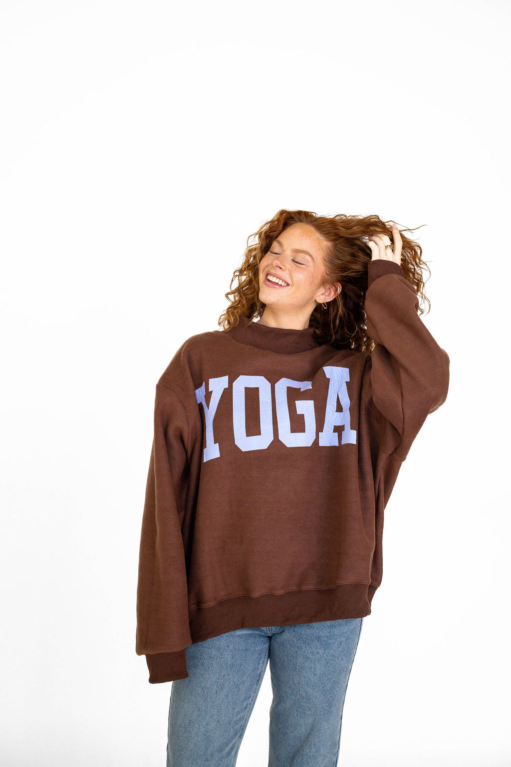 PILATES/YOGA Reversible Mockneck-CHOCOLATE /BLUE