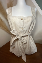 Cream Linen Top