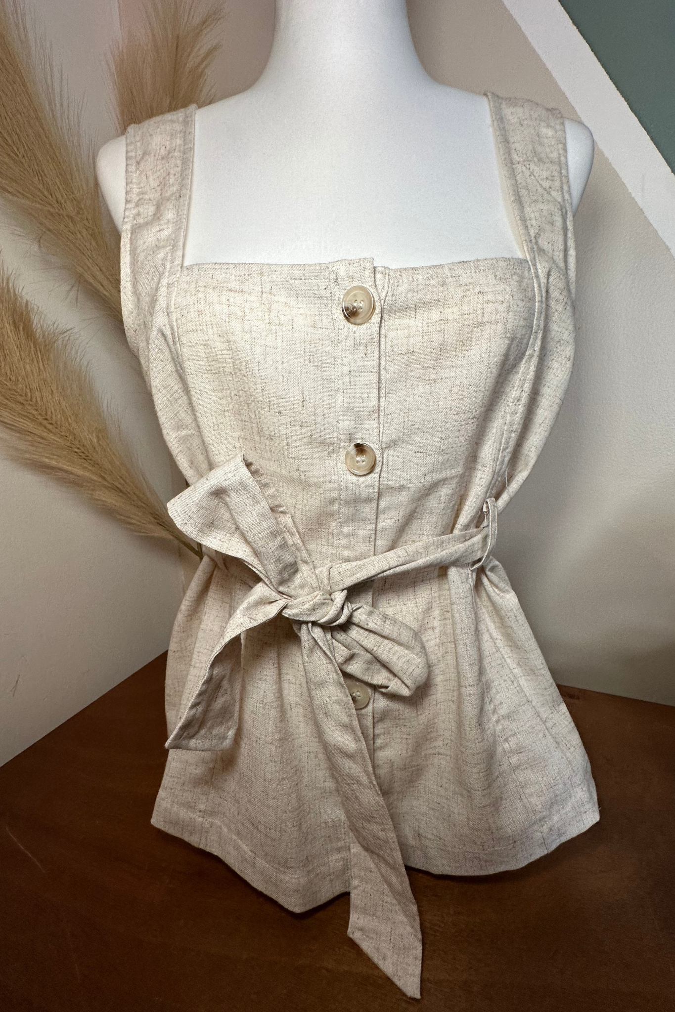 Cream Linen Top