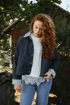 Hadley Gingham Jacket-Charcoal