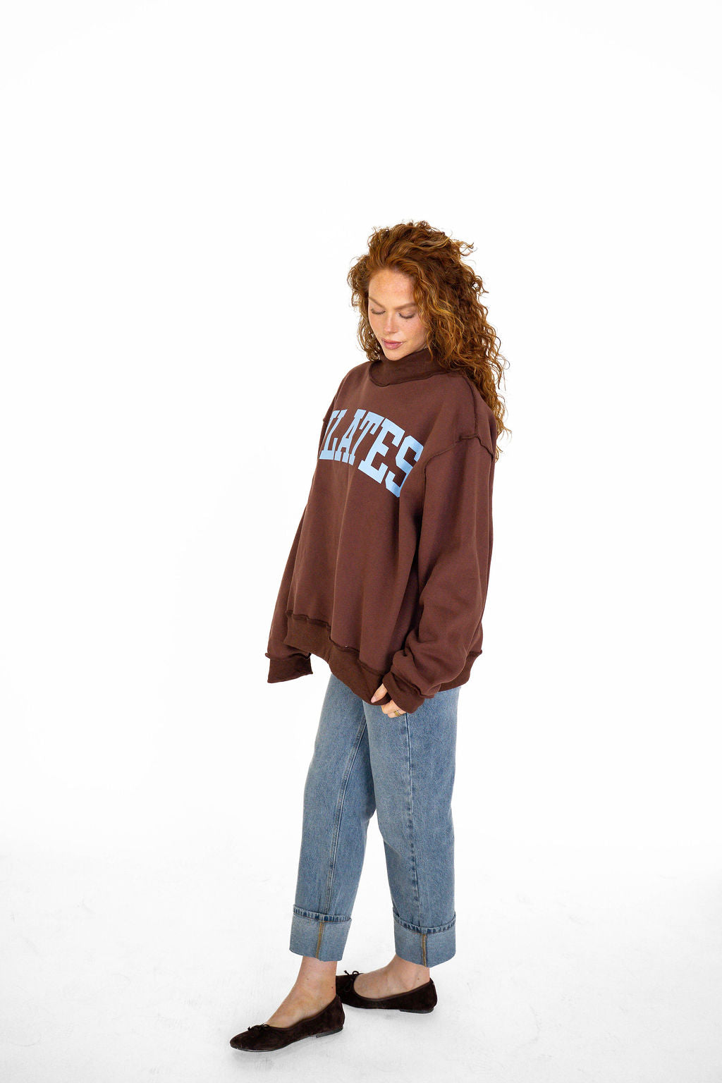 PILATES/YOGA Reversible Mockneck-CHOCOLATE /BLUE