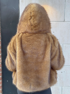 Après Midnight Hooded Faux Fur Jacket – Camel