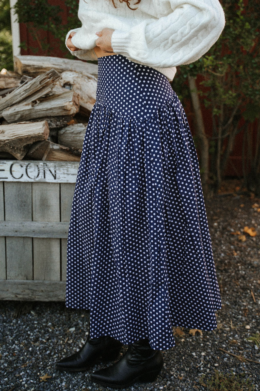 Main Street Polka Dot Maxi Skirt