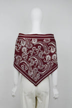 Paisley Knit Triangle Scarf Multi Wear Wrap