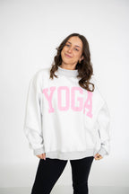 PILATES/YOGA Reversible Mockneck-Heather Grey/Pink
