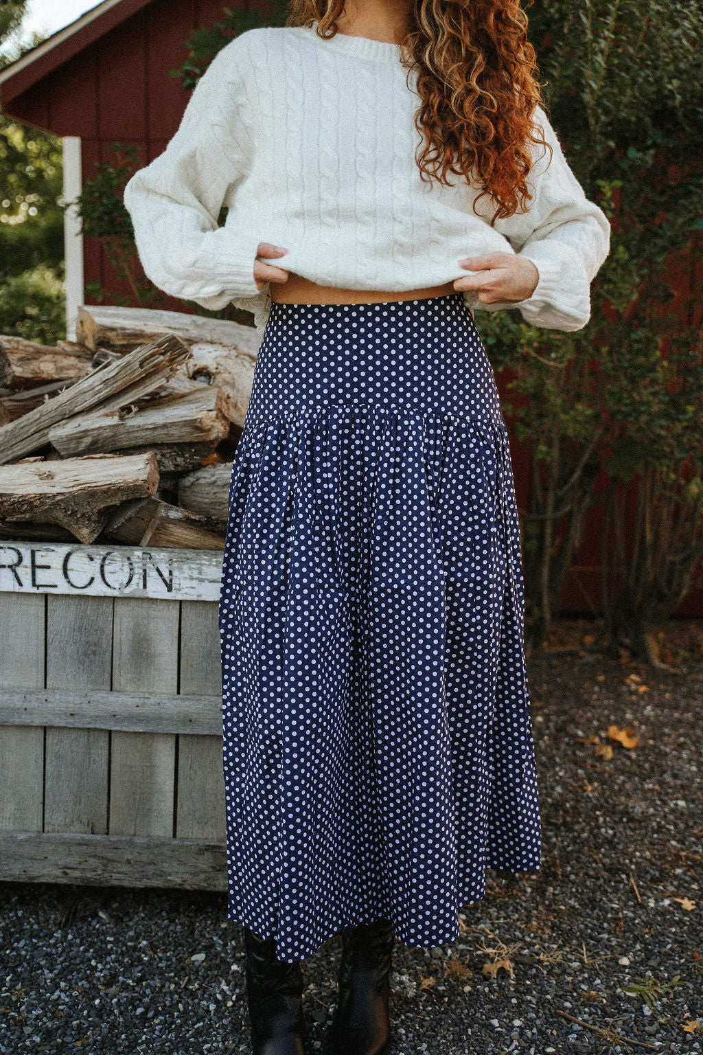 Main Street Polka Dot Maxi Skirt