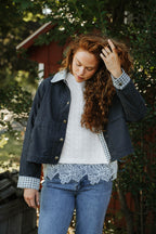 Hadley Gingham Jacket-Charcoal
