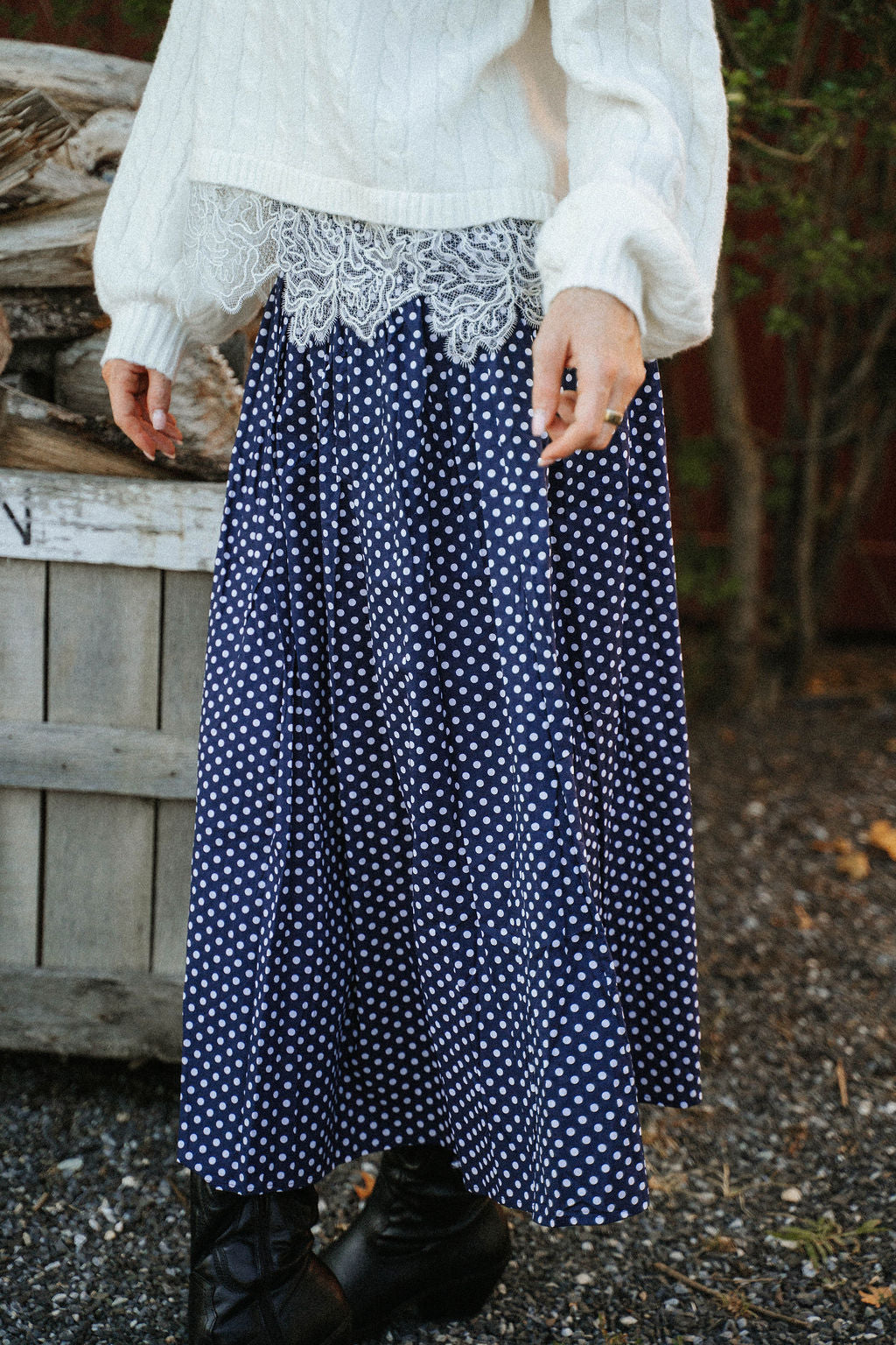 Main Street Polka Dot Maxi Skirt