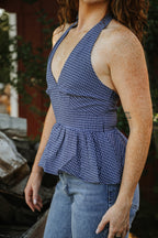Delaney Plaid Halter Top