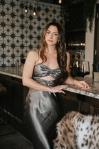 Marlowe Strapless Dress- Stone