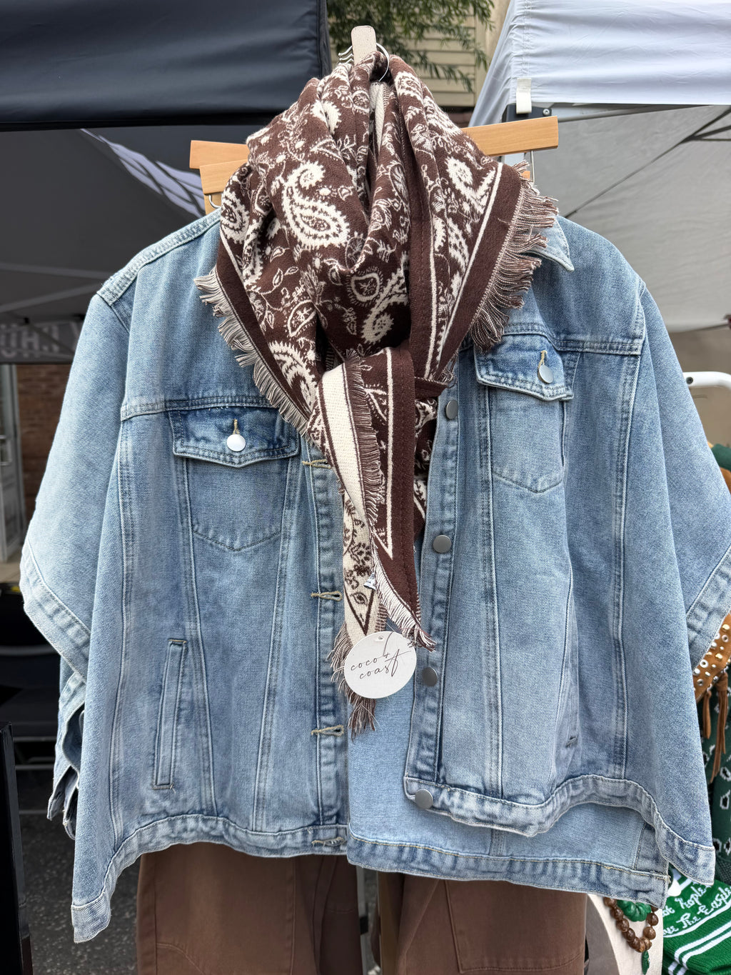 Paisley Fringe Scarf- Chocolate