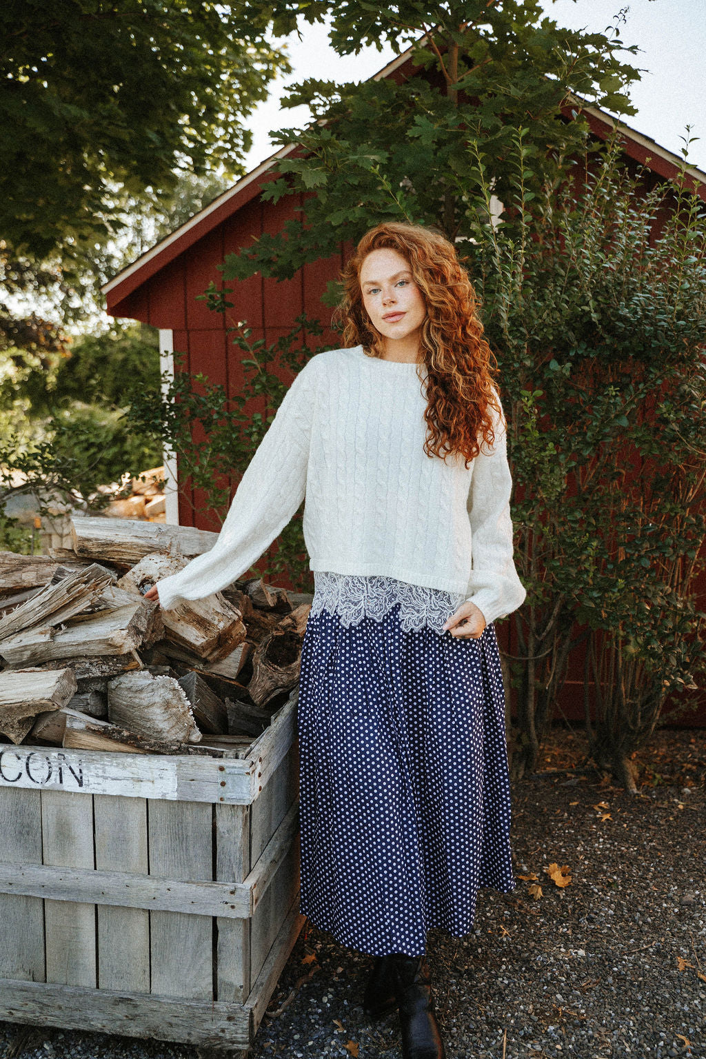 Main Street Polka Dot Maxi Skirt