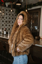Après Midnight Hooded Faux Fur Jacket – Camel