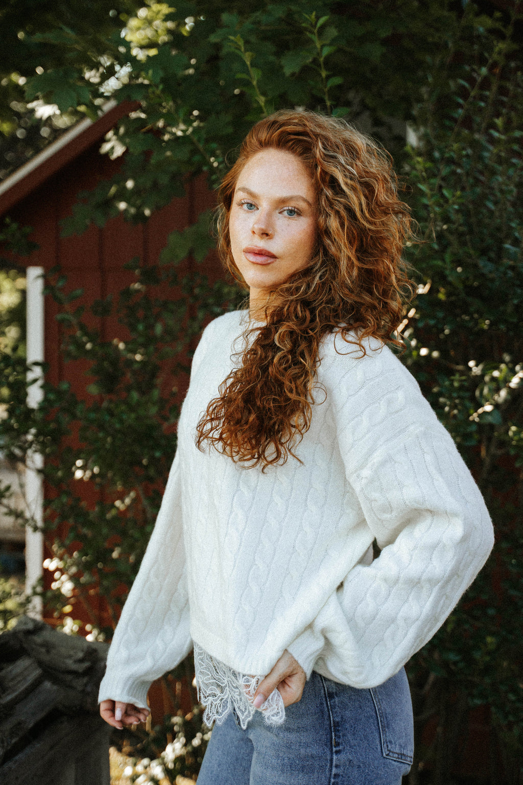 Eloise Lace Hem Sweater