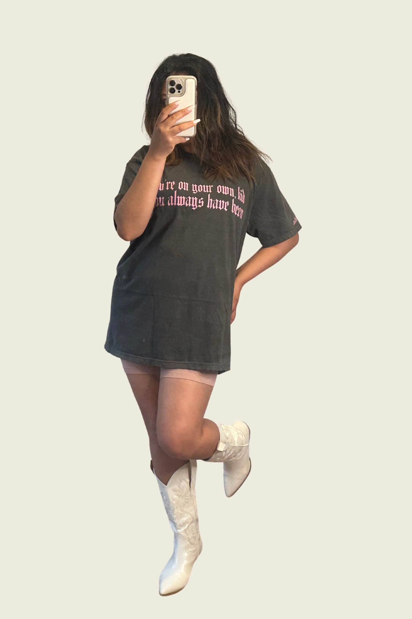 You're On Your Own Kid Oversized Charcoal T-Shirt