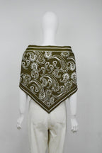 Paisley Knit Triangle Scarf Multi Wear Wrap