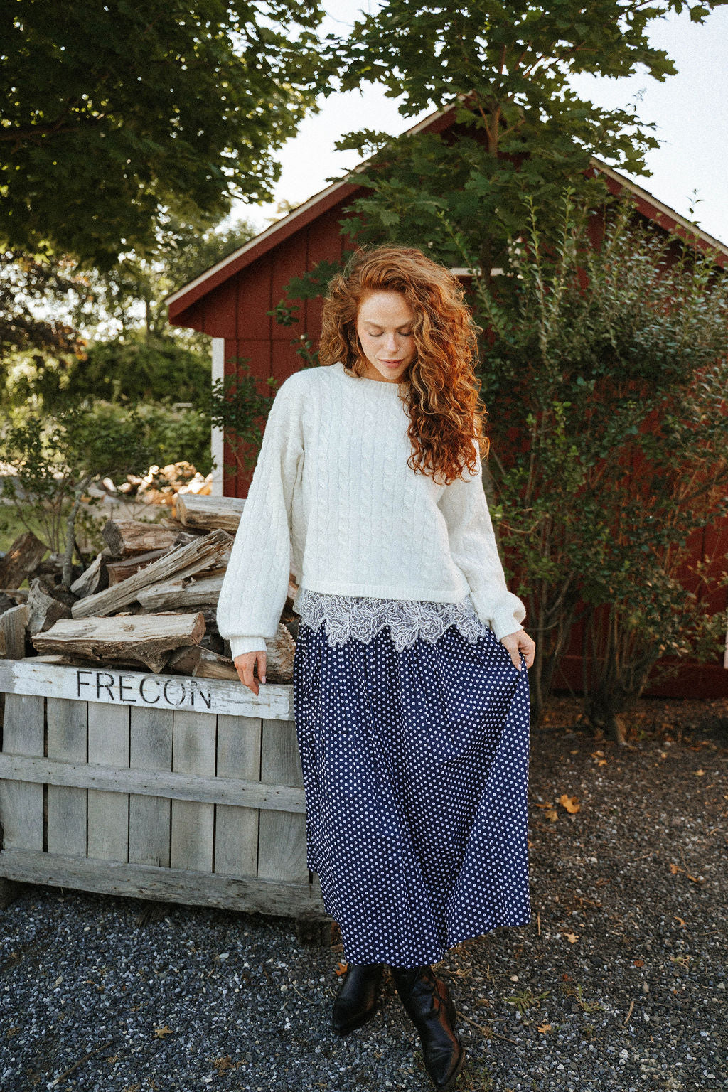 Main Street Polka Dot Maxi Skirt