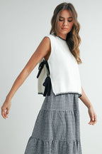 Bailey Sweater Vest- IVORY / BLACK