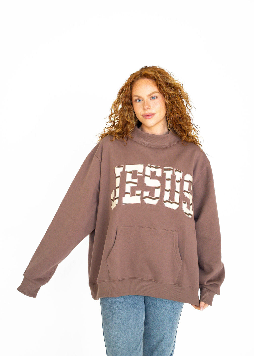 Jesus Stripe Pocket Mockneck