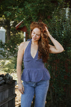 Delaney Plaid Halter Top