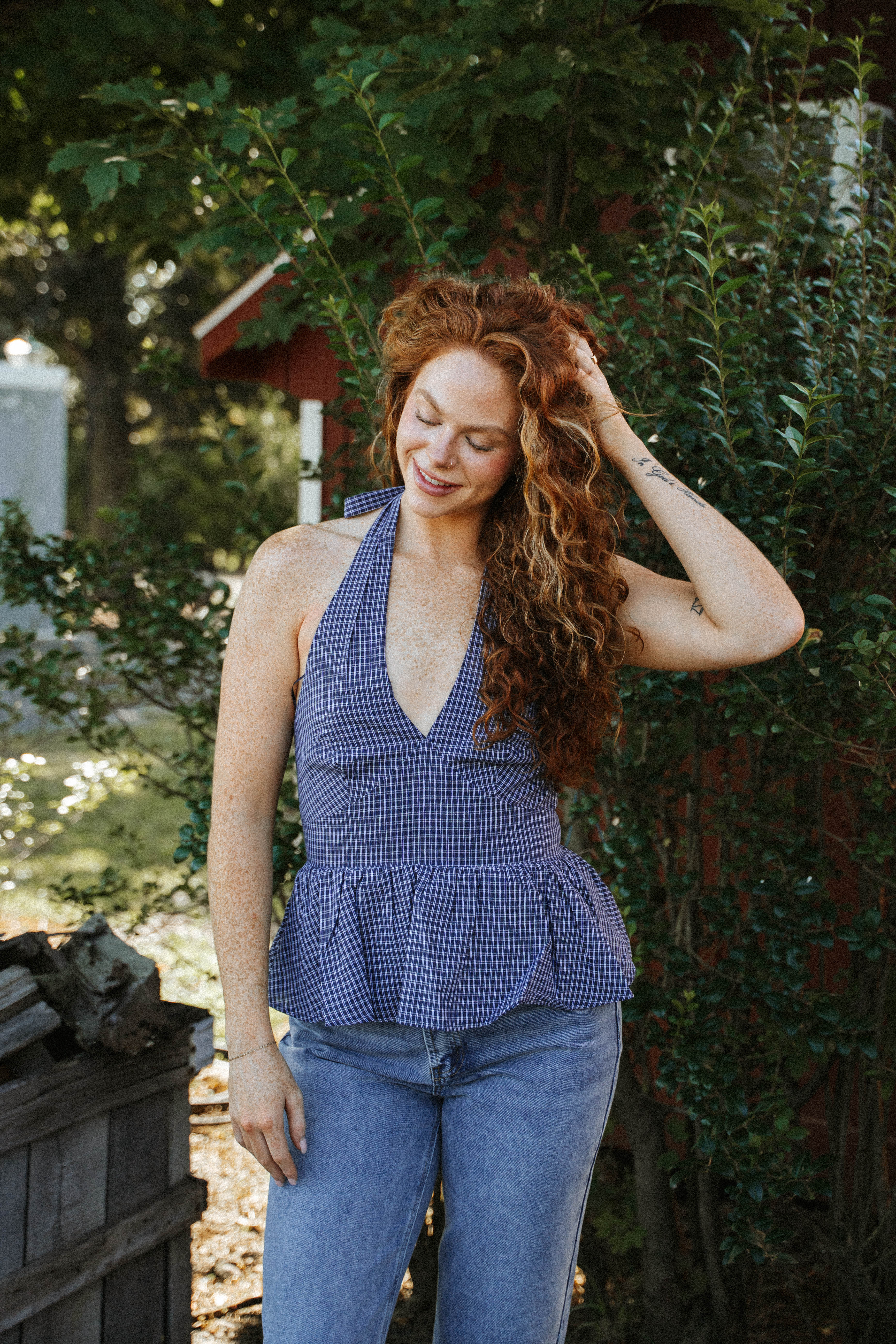 Delaney Plaid Halter Top