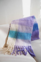 Lavender Sky Plaid Chunky Scarf